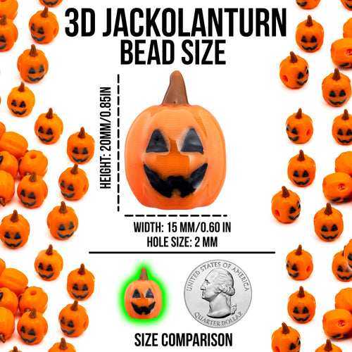3D Jack-o-Lantern Beads
