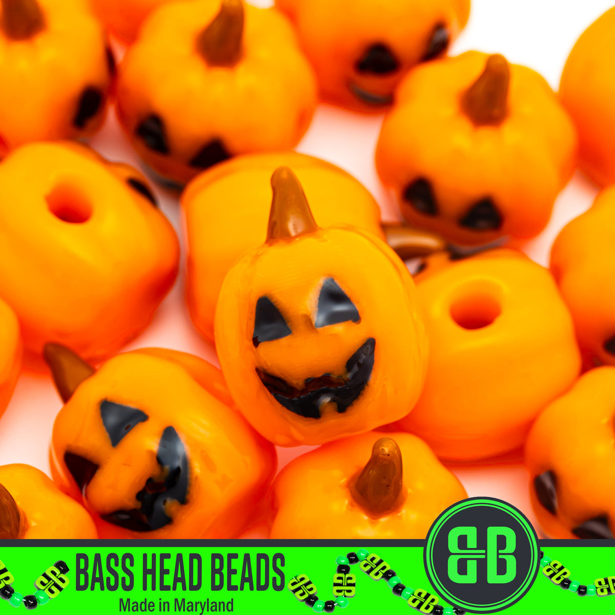 3D Jack-o-Lantern Beads