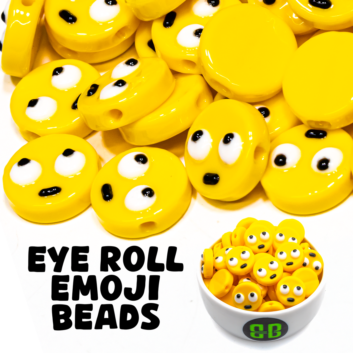 Eye Roll Emoji Beads