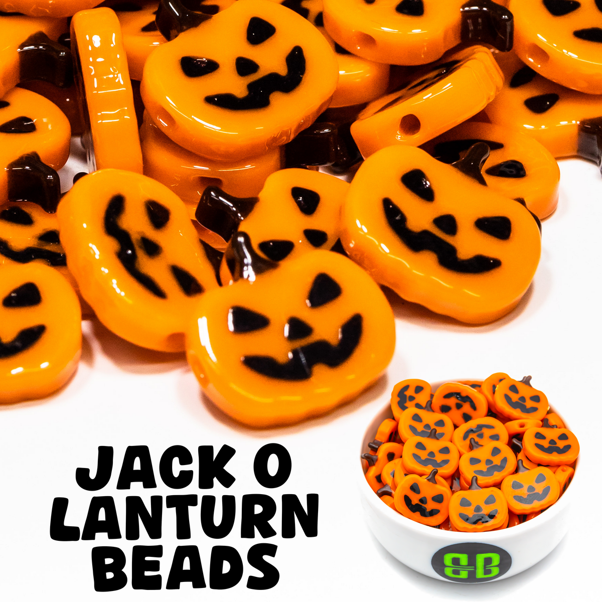 2D Jack-o-Lantern Beads