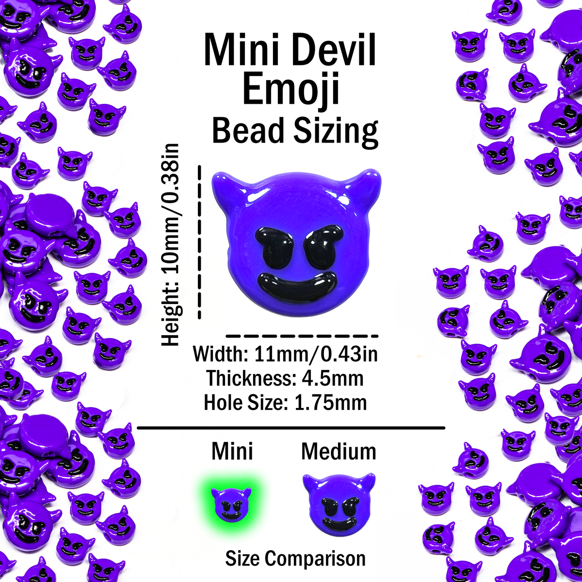 Mini Devil Emoji Beads