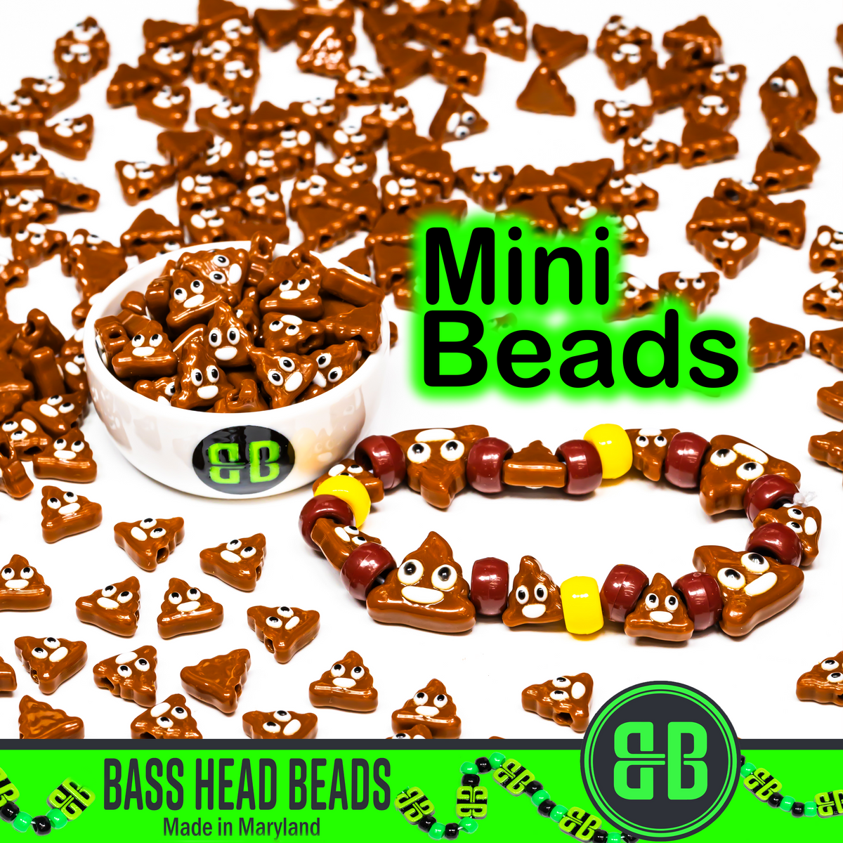 Mini Poop Emoji Beads