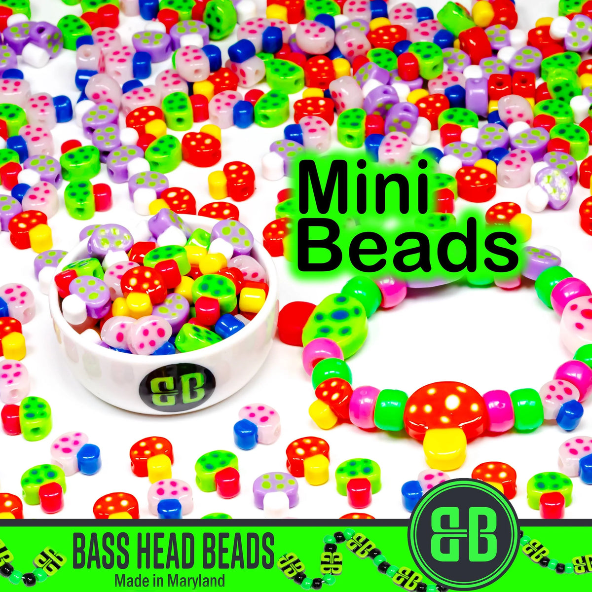 Mini Cartoon Mushroom Beads