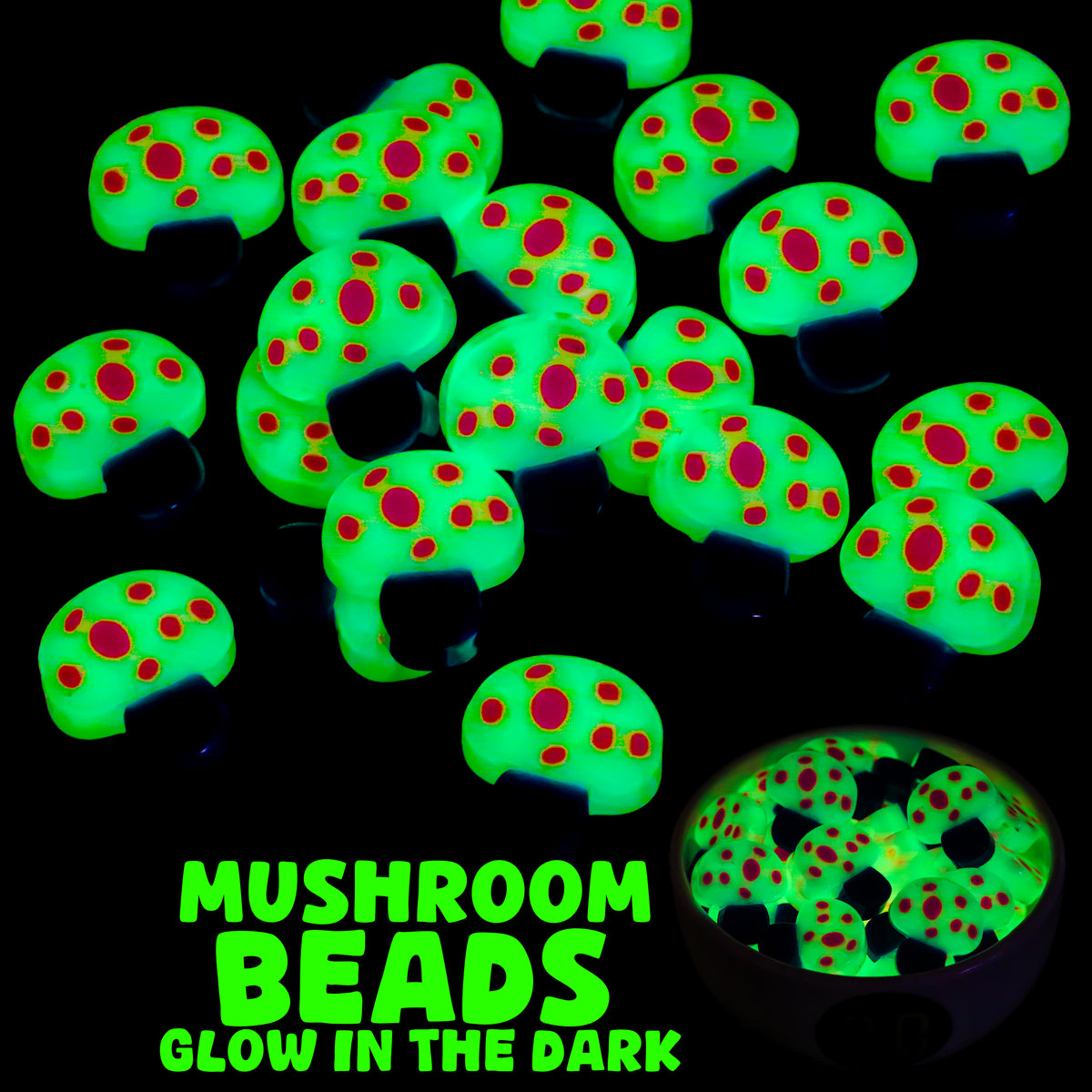 Cartoon Mushroom Beads