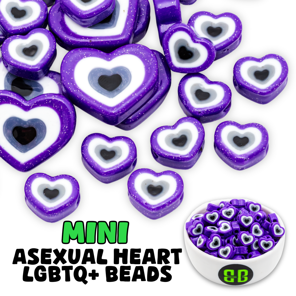Mini Asexual Pride Beads