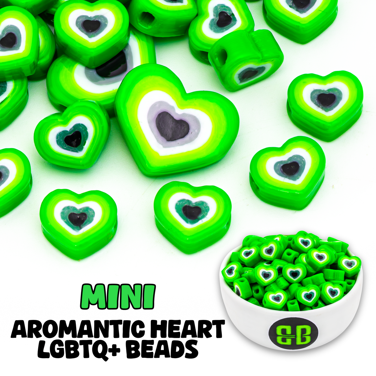 Mini Aromantic Pride Beads