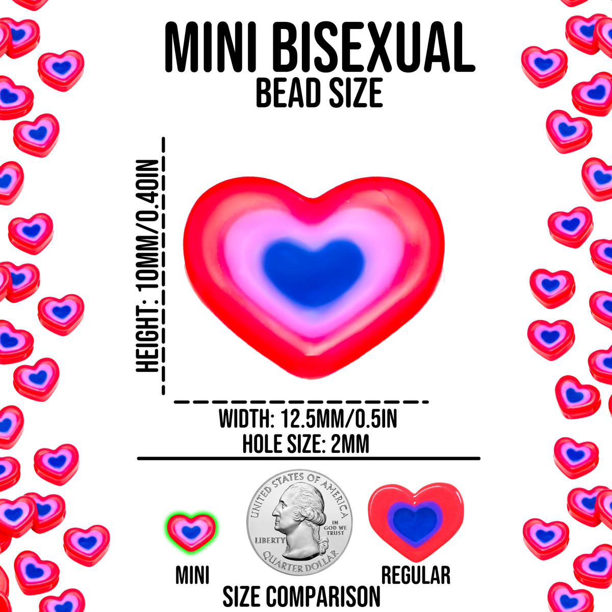 Mini Bisexual Pride Beads