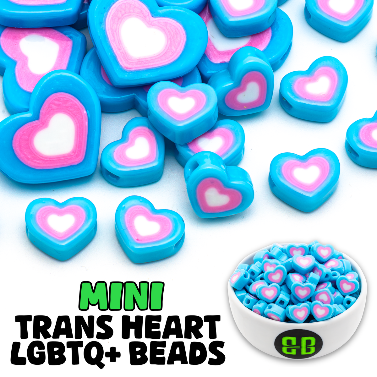 Mini Trans Pride Beads