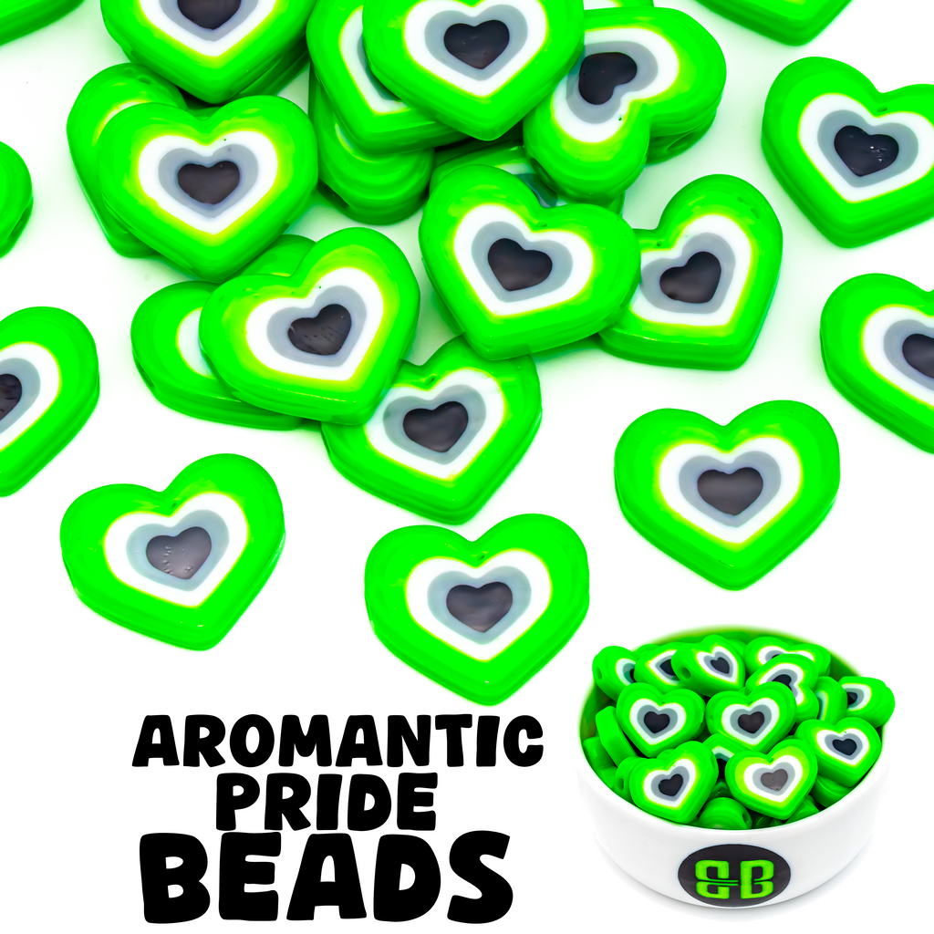 Aromantic Pride Heart Beads