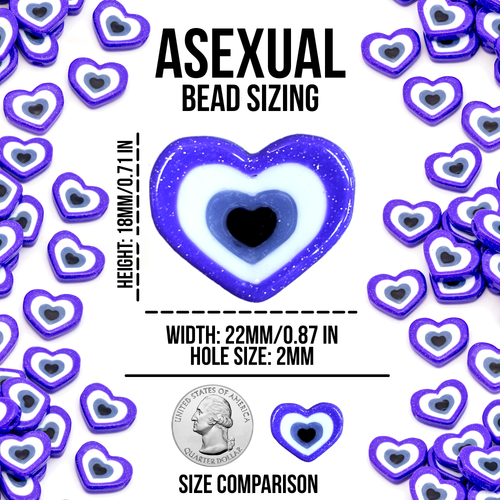 Asexual Pride Heart Beads