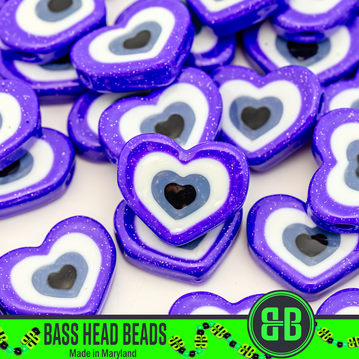 Asexual Pride Heart Beads
