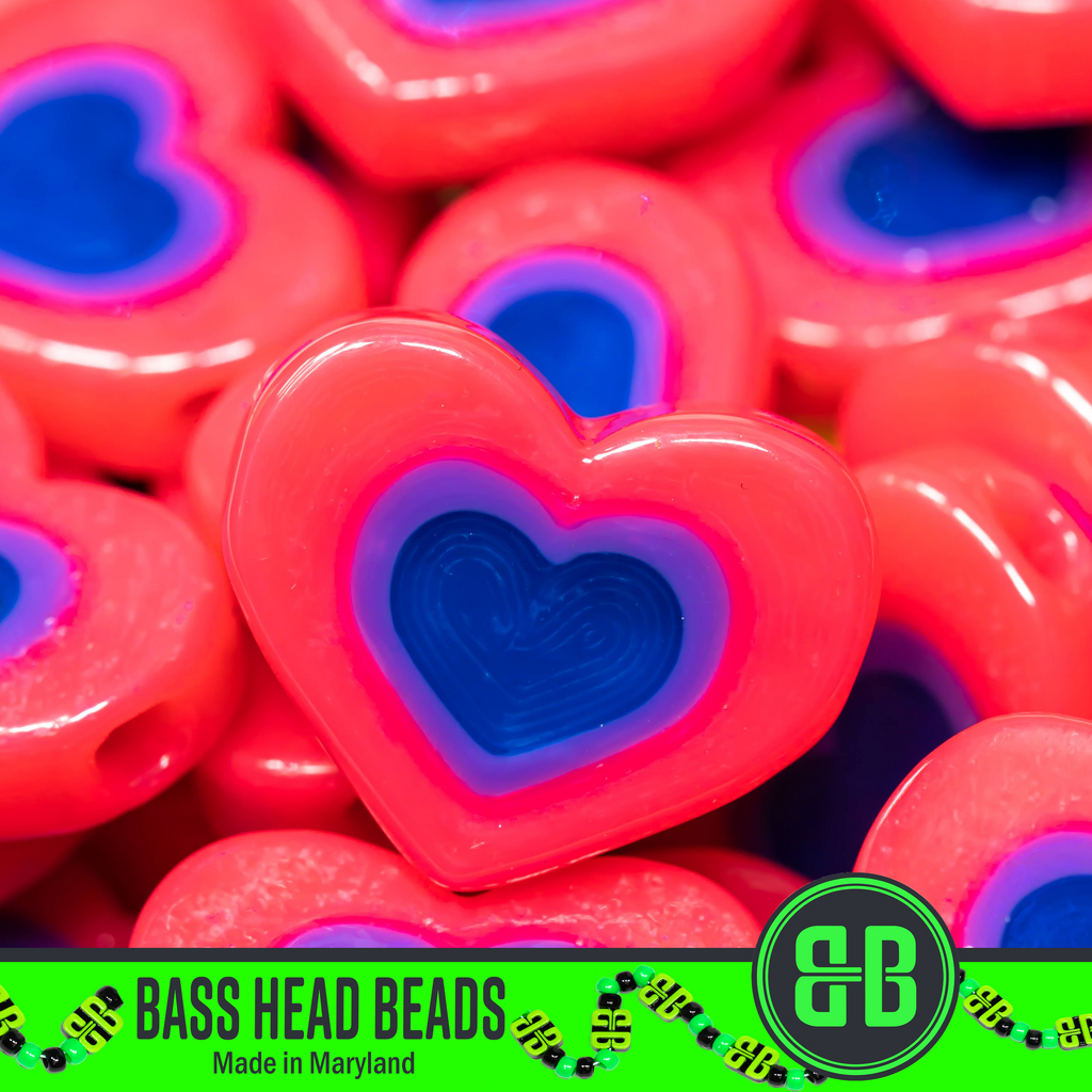 Bisexual Pride Heart Beads