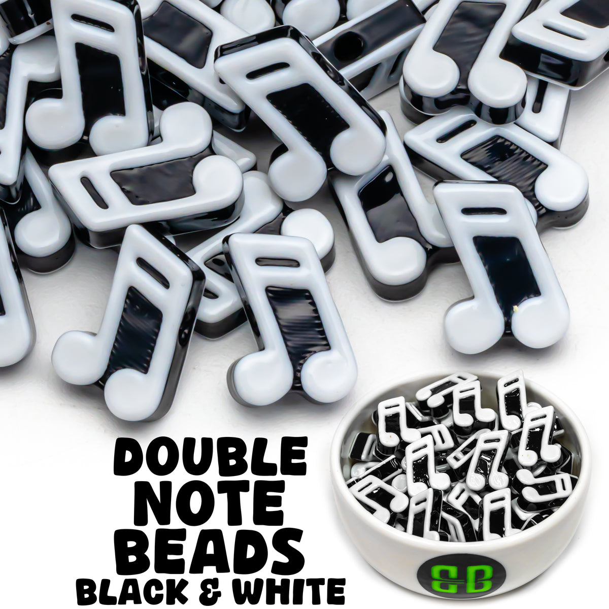 Double Music Note Beads