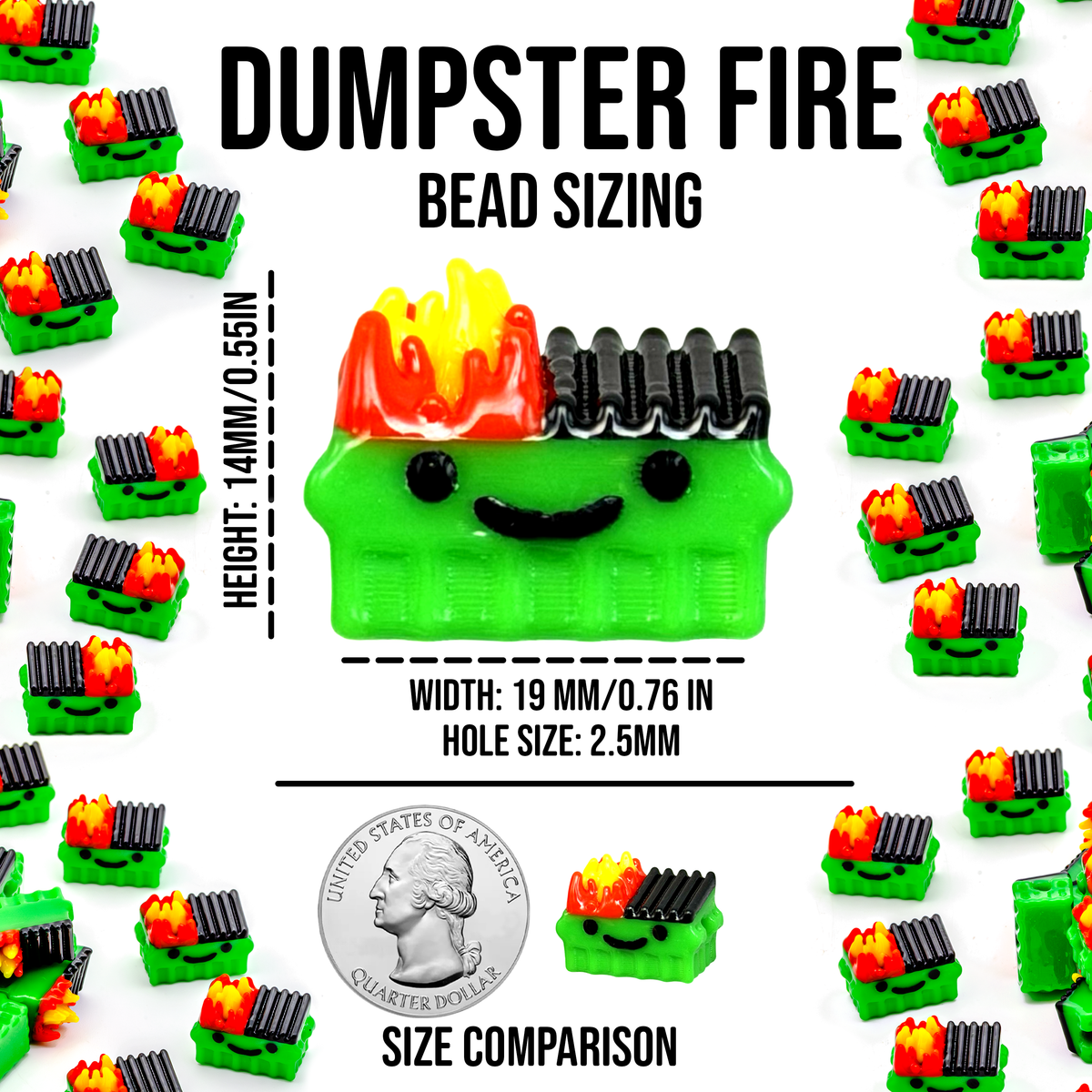 Dumpster Fire Beads