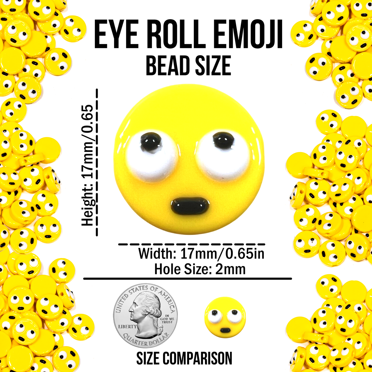 Eye Roll Emoji Beads