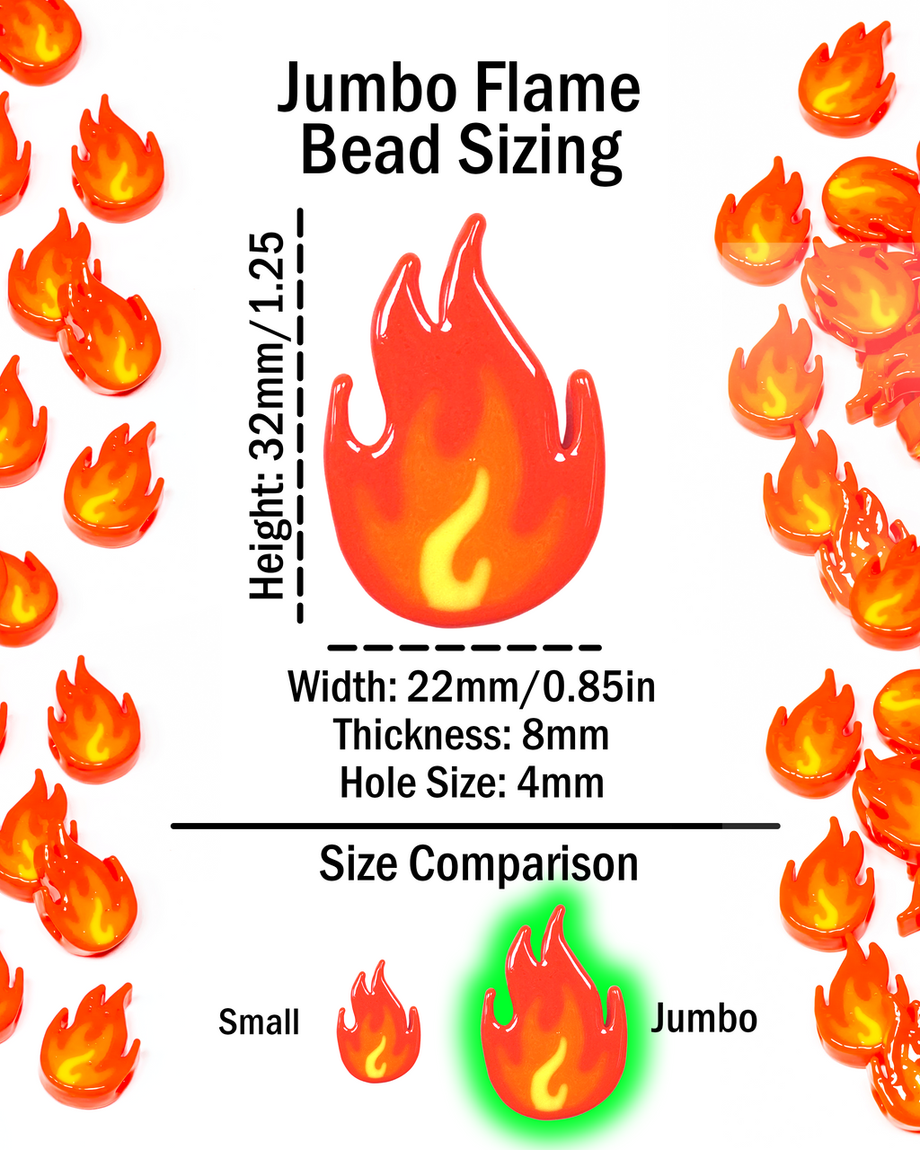 Jumbo Fire Emoji Beads