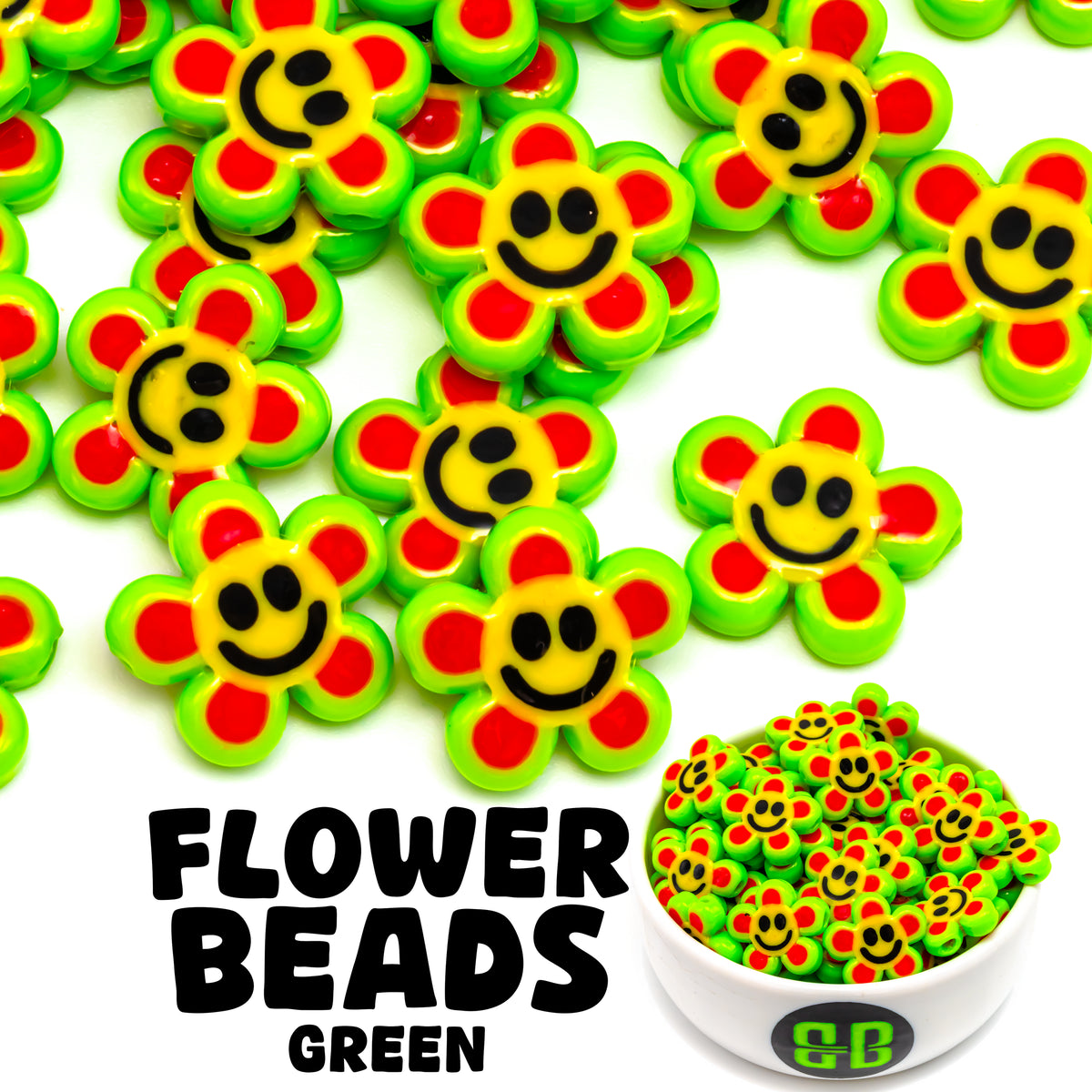 Smiley Flower Beads