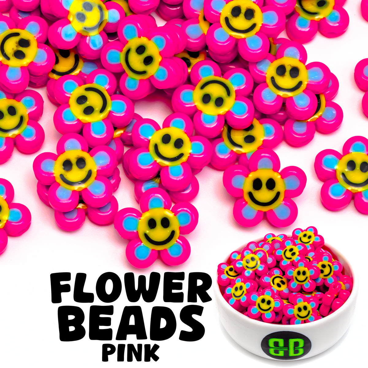 Smiley Flower Beads