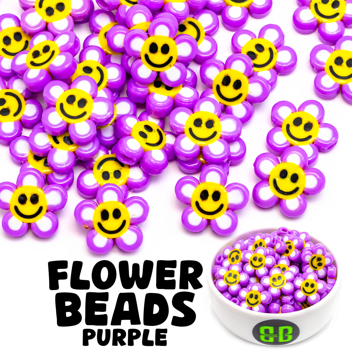 Smiley Flower Beads