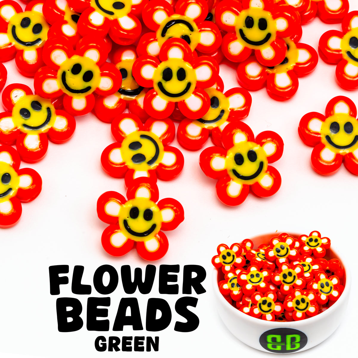 Smiley Flower Beads