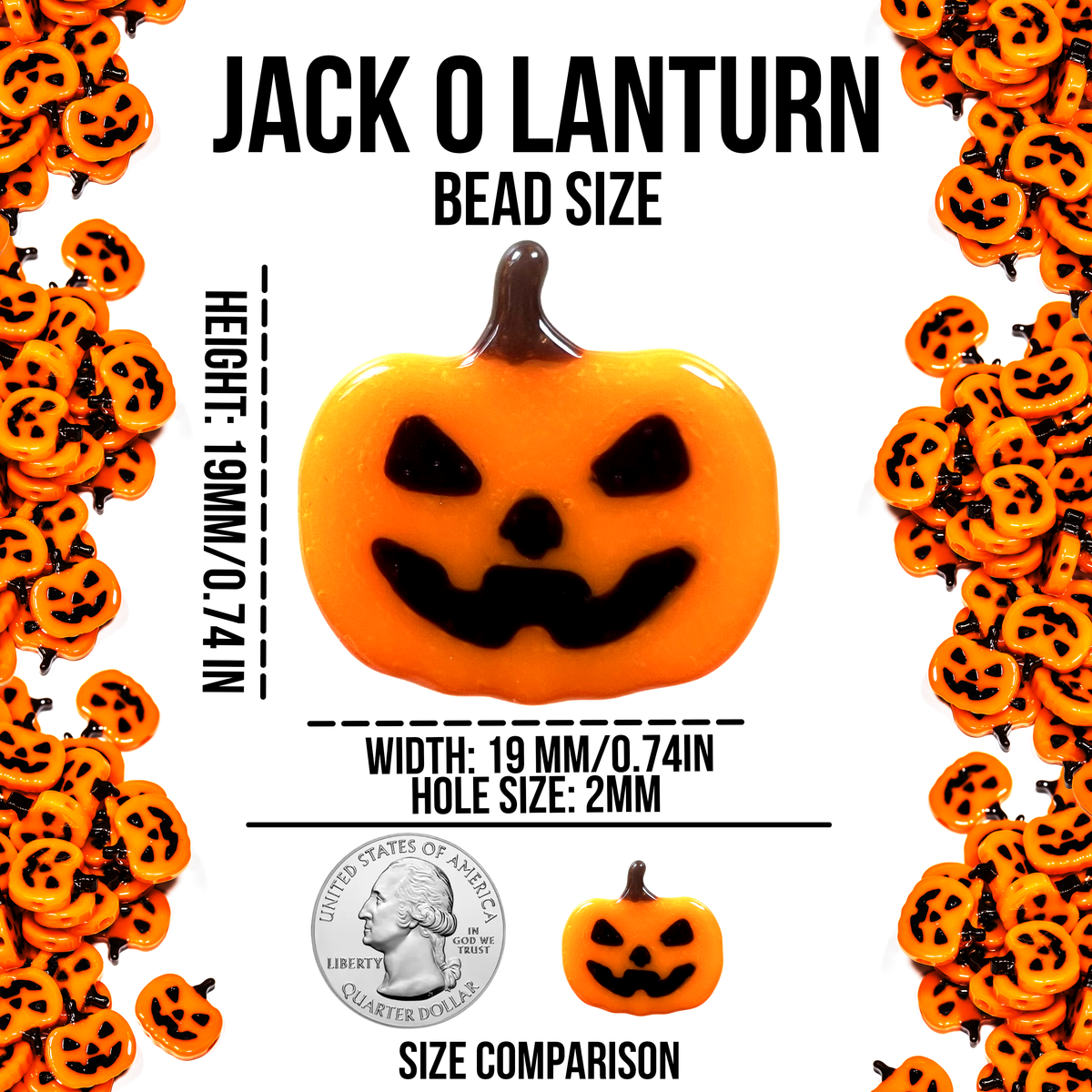 2D Jack-o-Lantern Beads