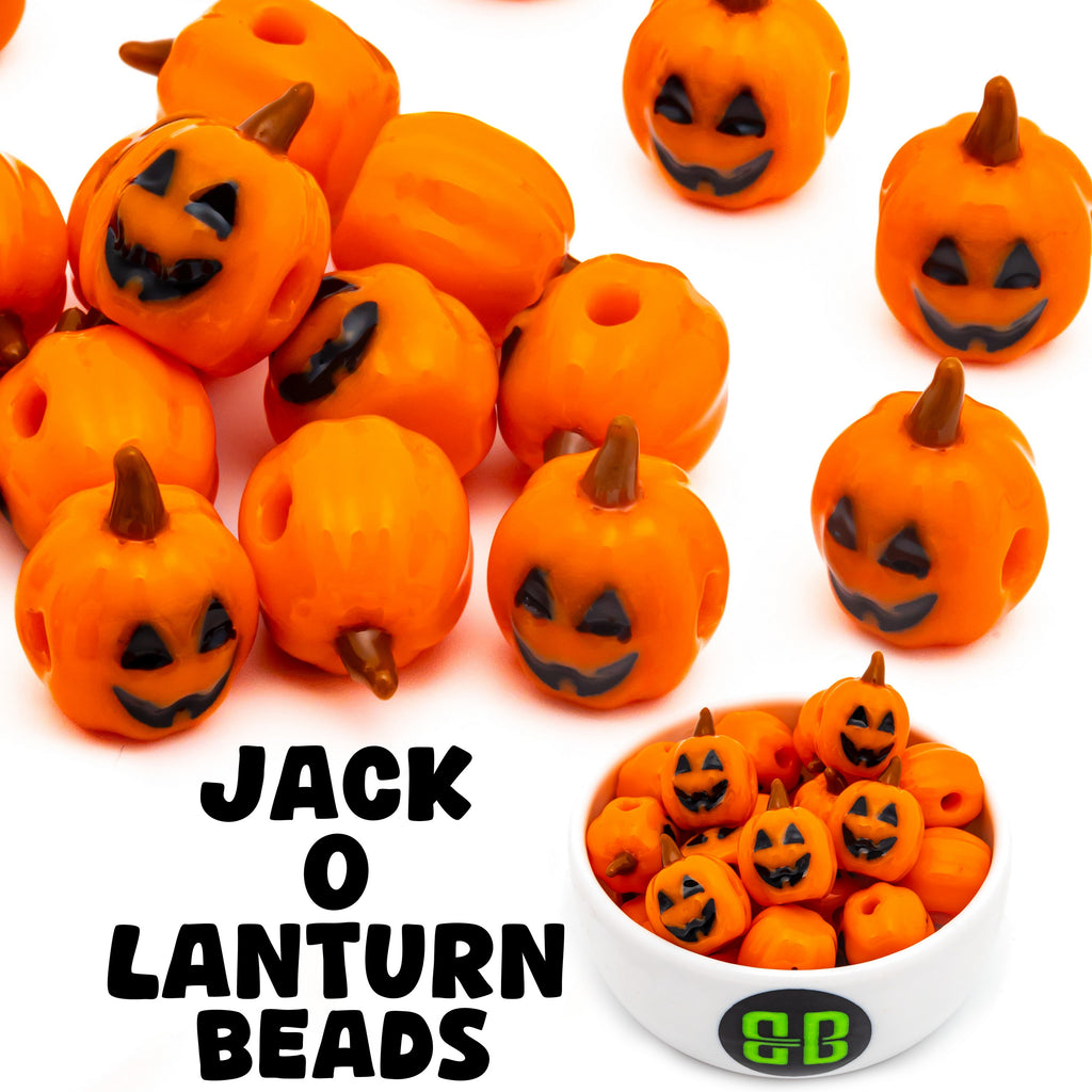 3D Jack-o-Lantern Beads