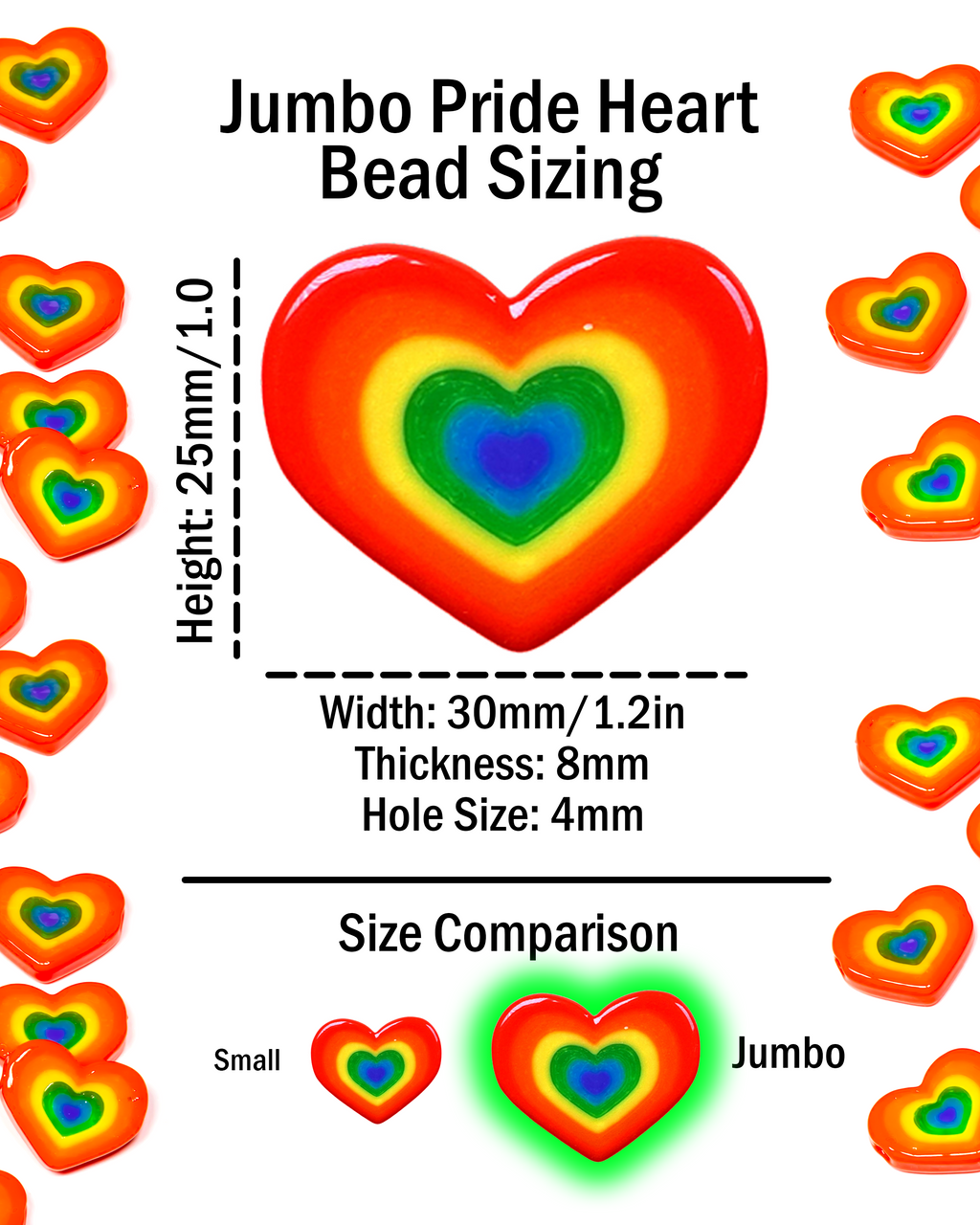 Jumbo Pride Heart Beads