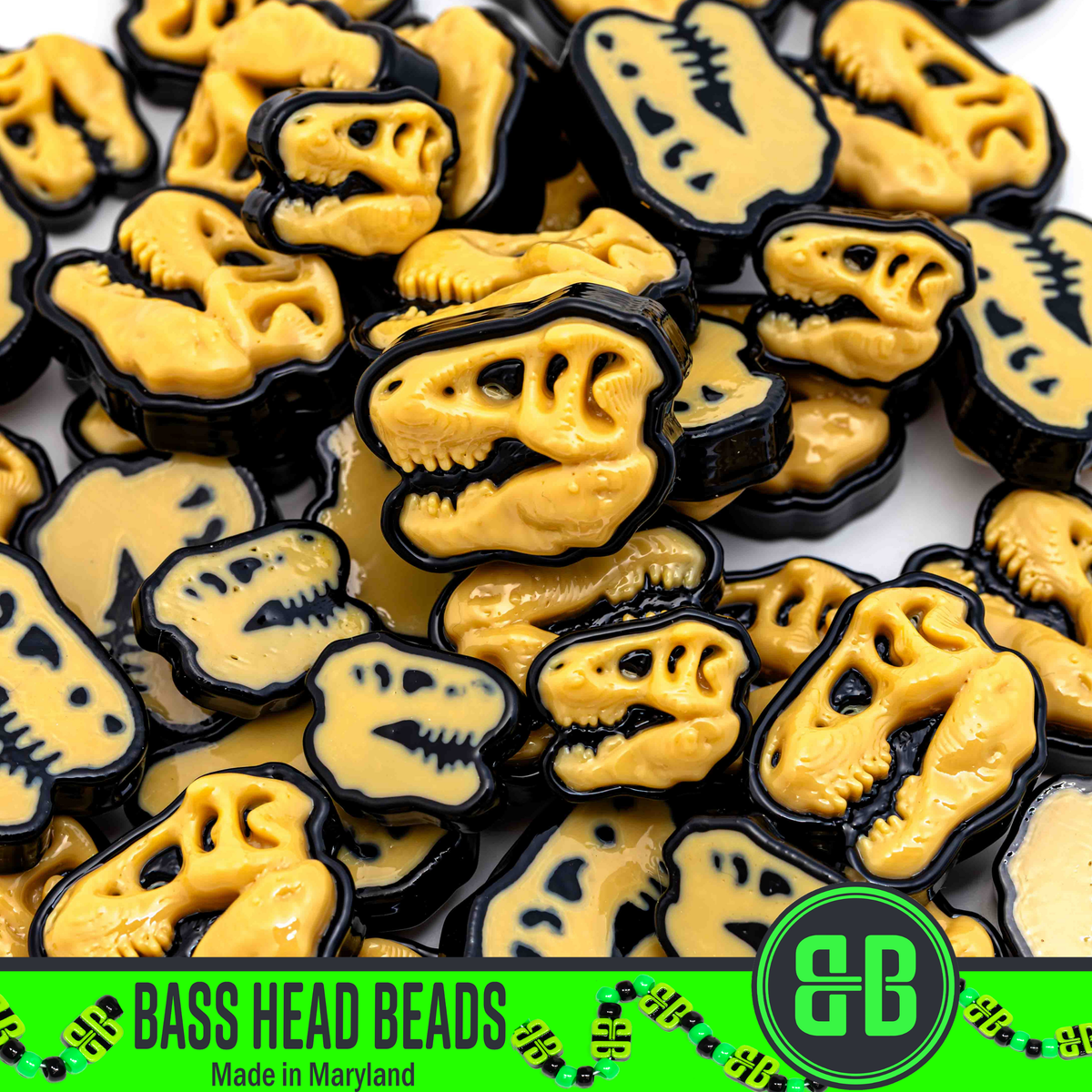 Jumbo T. Rex Skull Fossil Beads