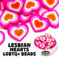 Lesbian Pride Heart Beads