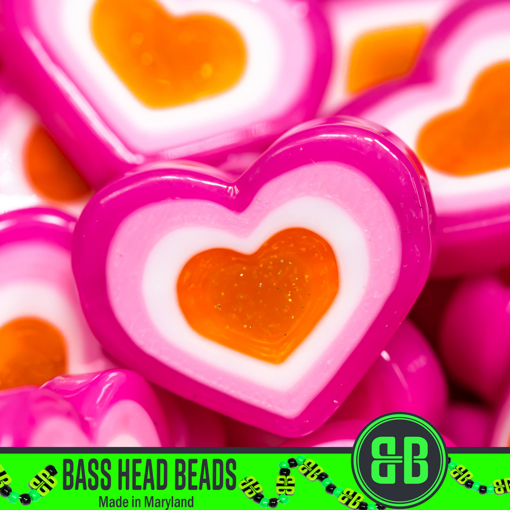 Lesbian Pride Heart Beads