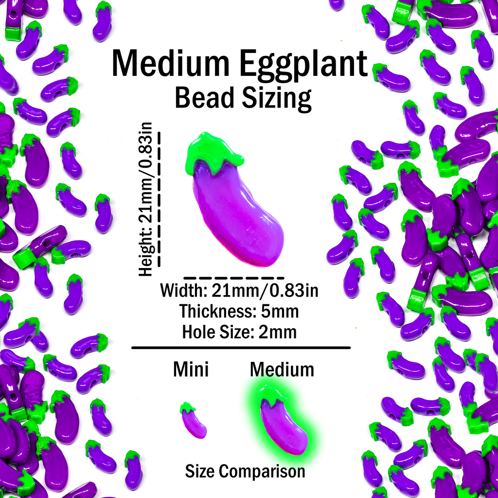 Eggplant Emoji Beads
