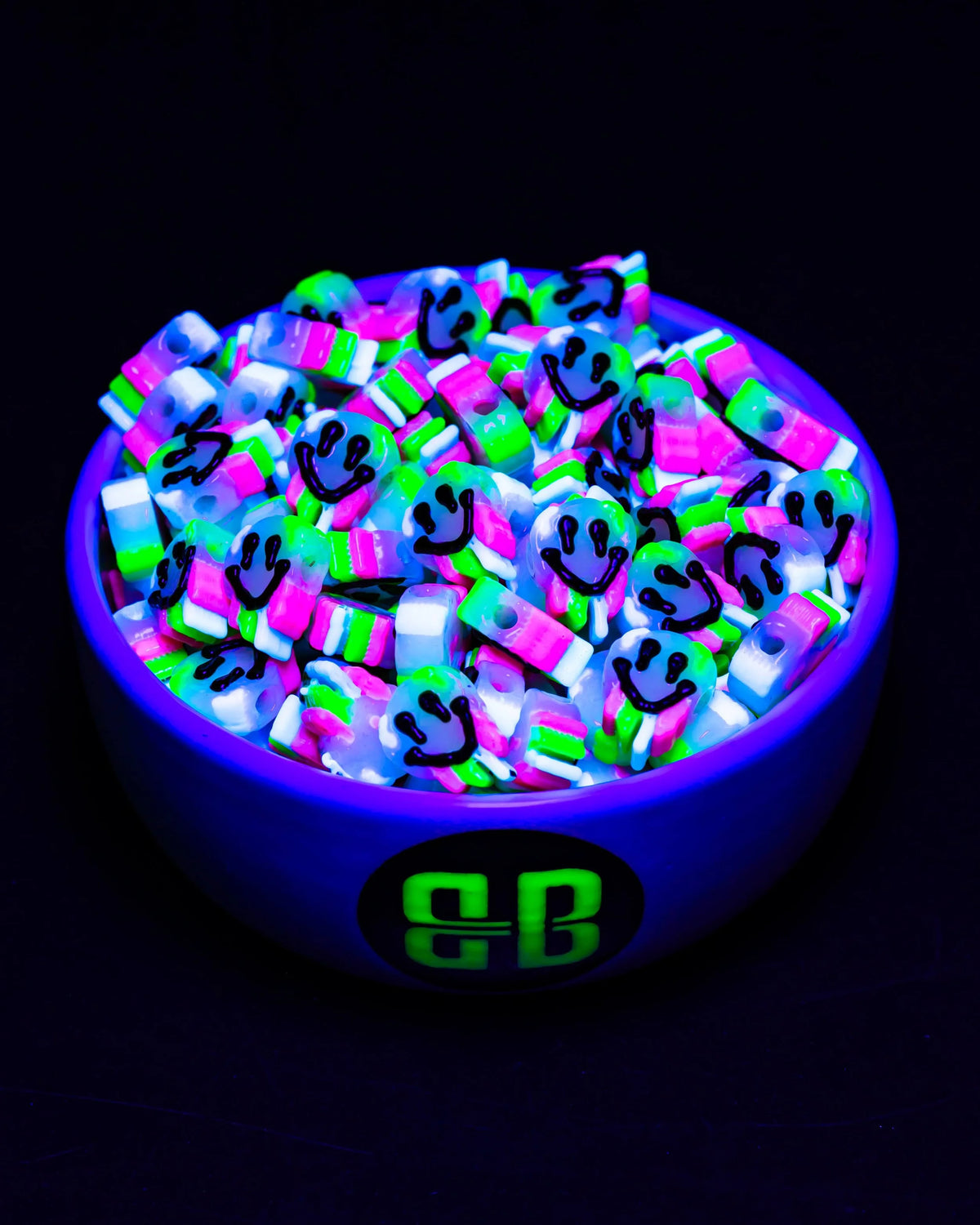 Mini Trippy Smiley Beads
