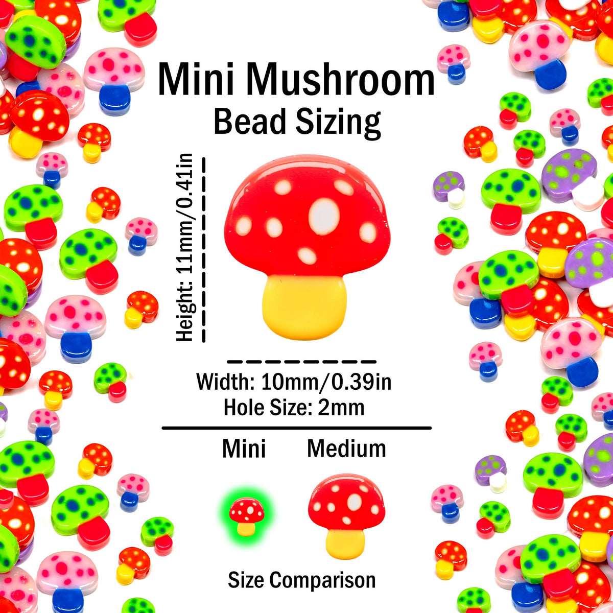 Mini Cartoon Mushroom Beads