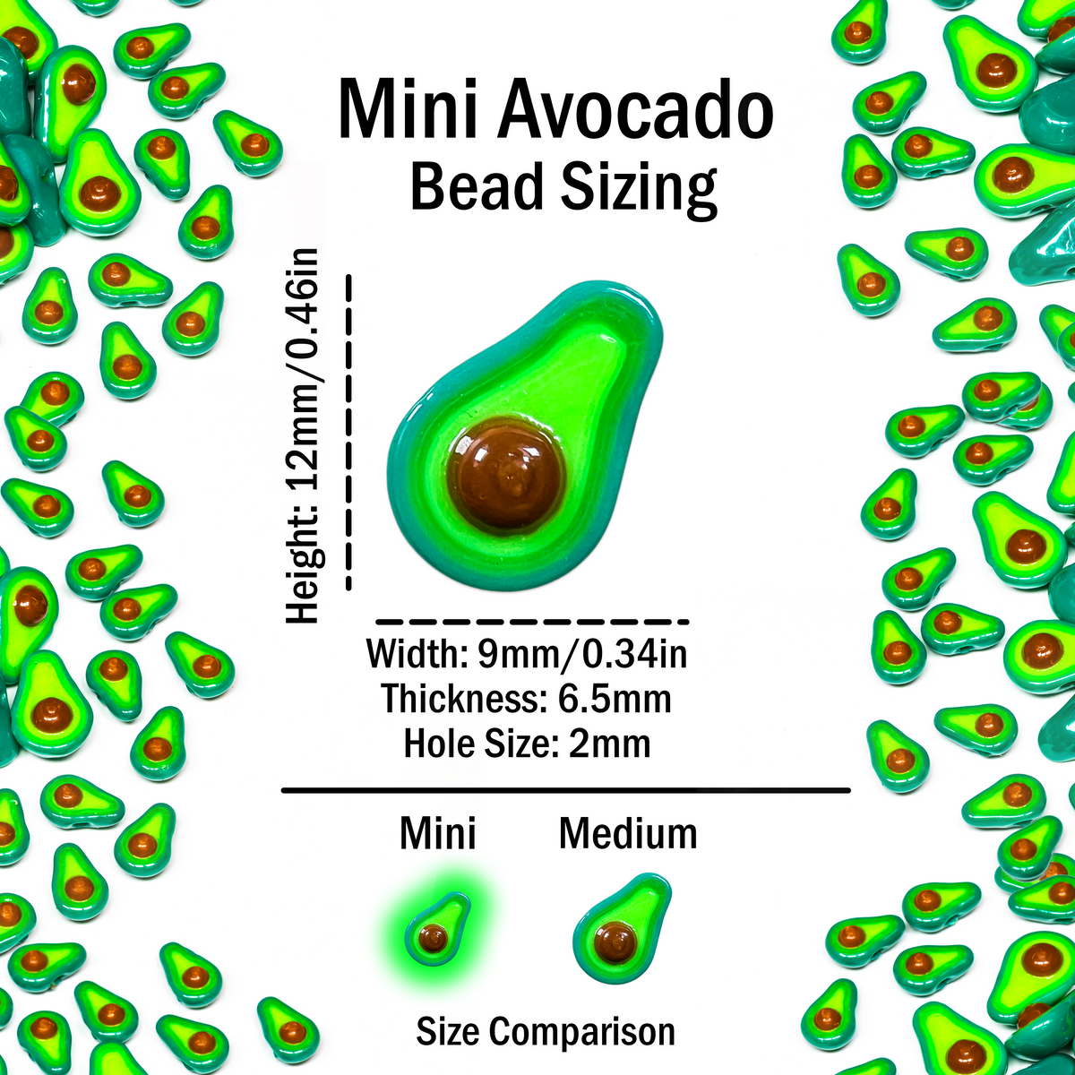 Mini Avocado Beads