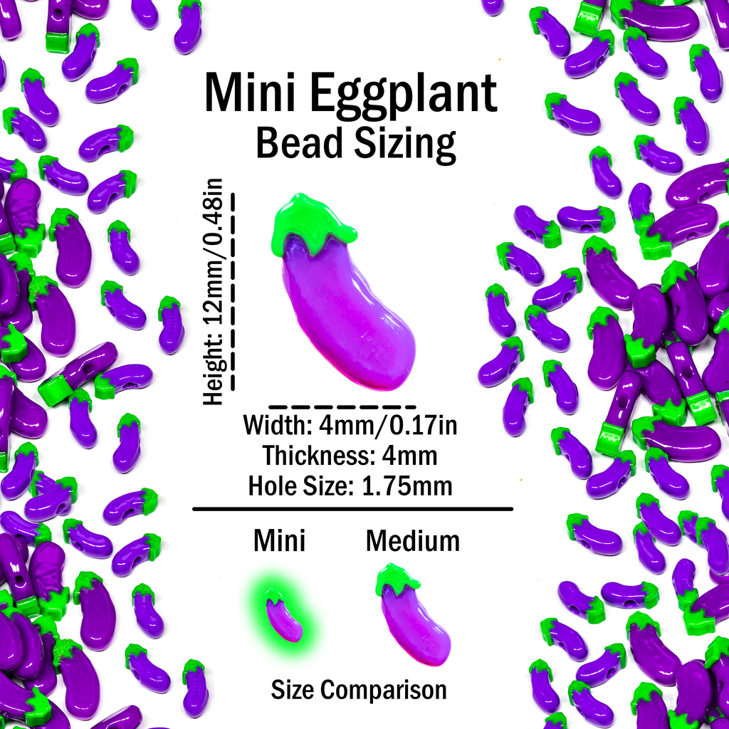Mini Eggplant Beads