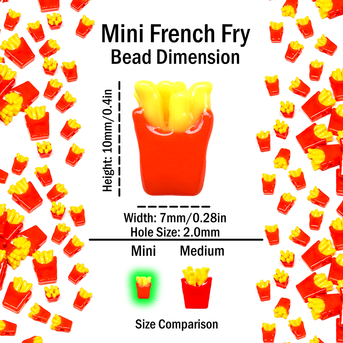 Mini French Fries Beads