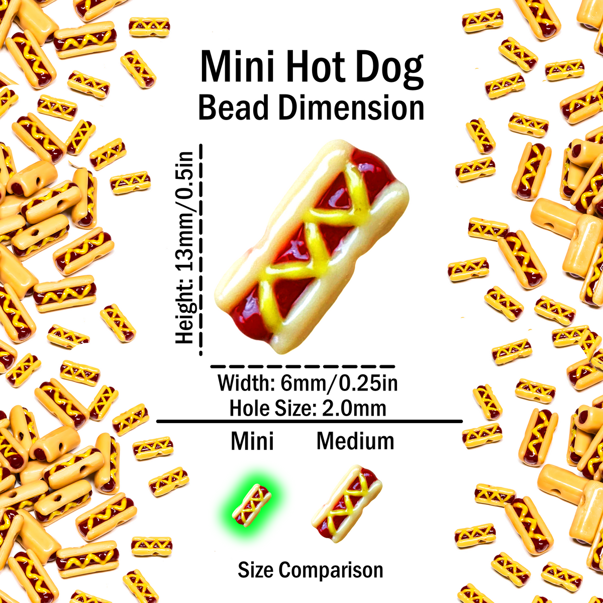 Mini Hot Dog Beads