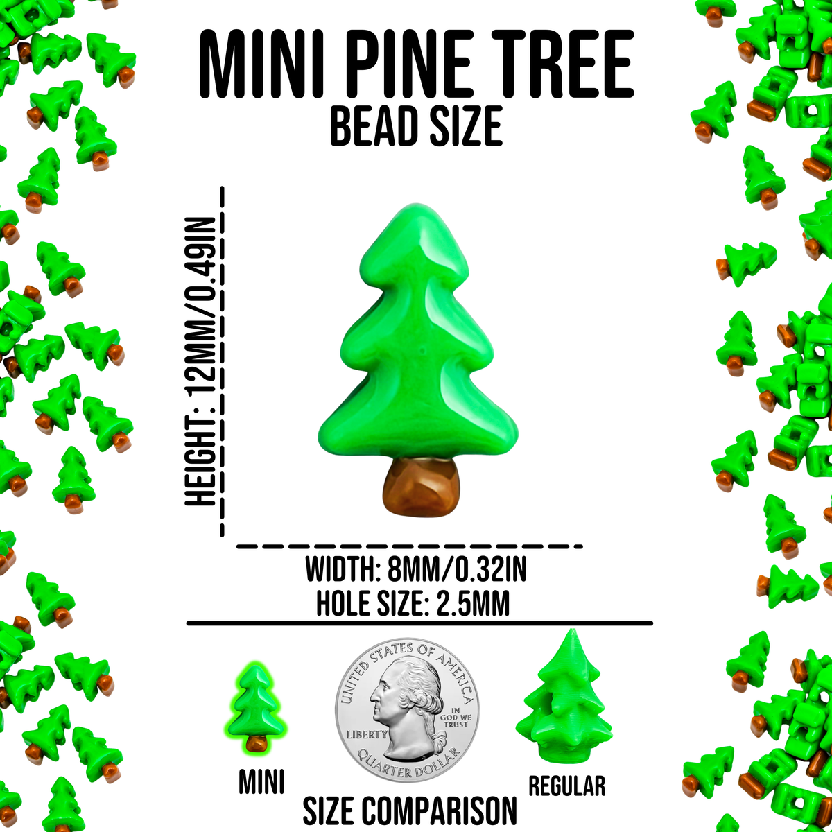Mini Pine Tree Beads