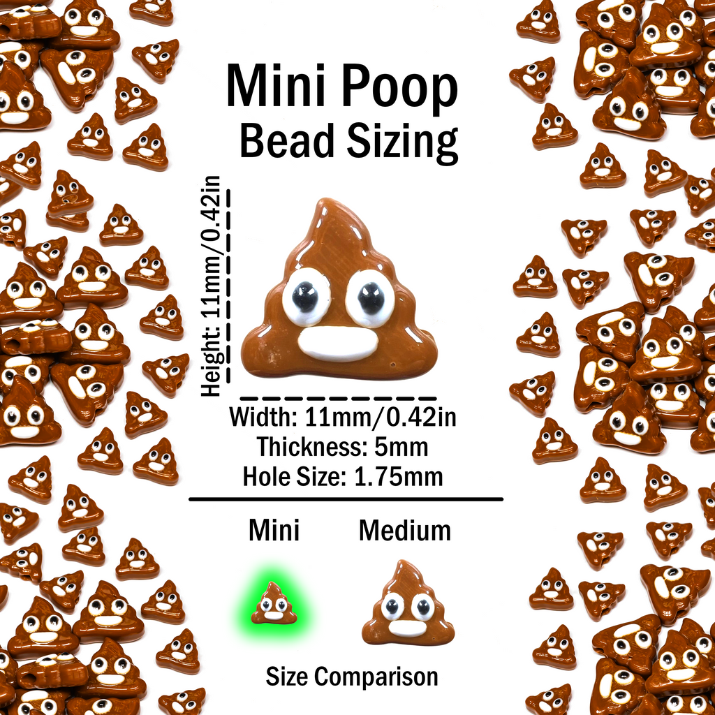 Mini Poop Emoji Beads