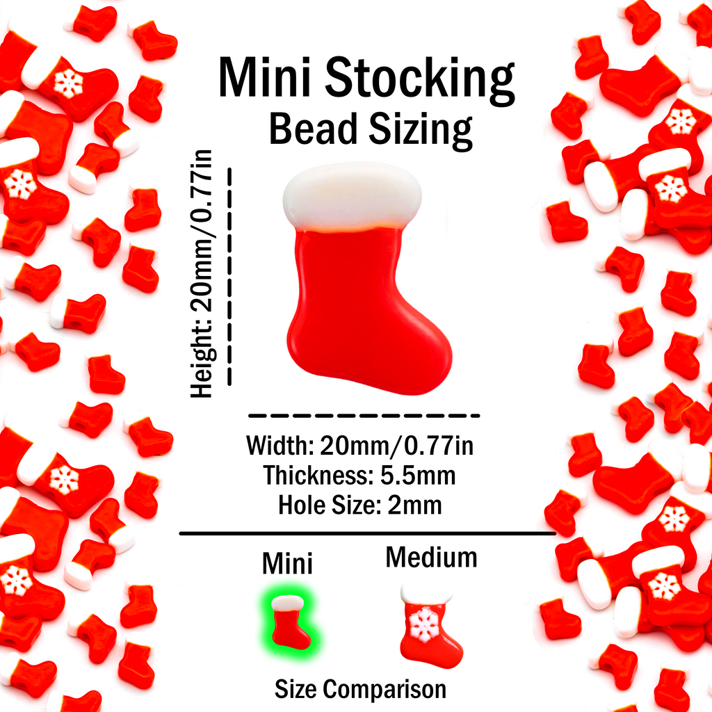 Mini Christmas Stocking Beads