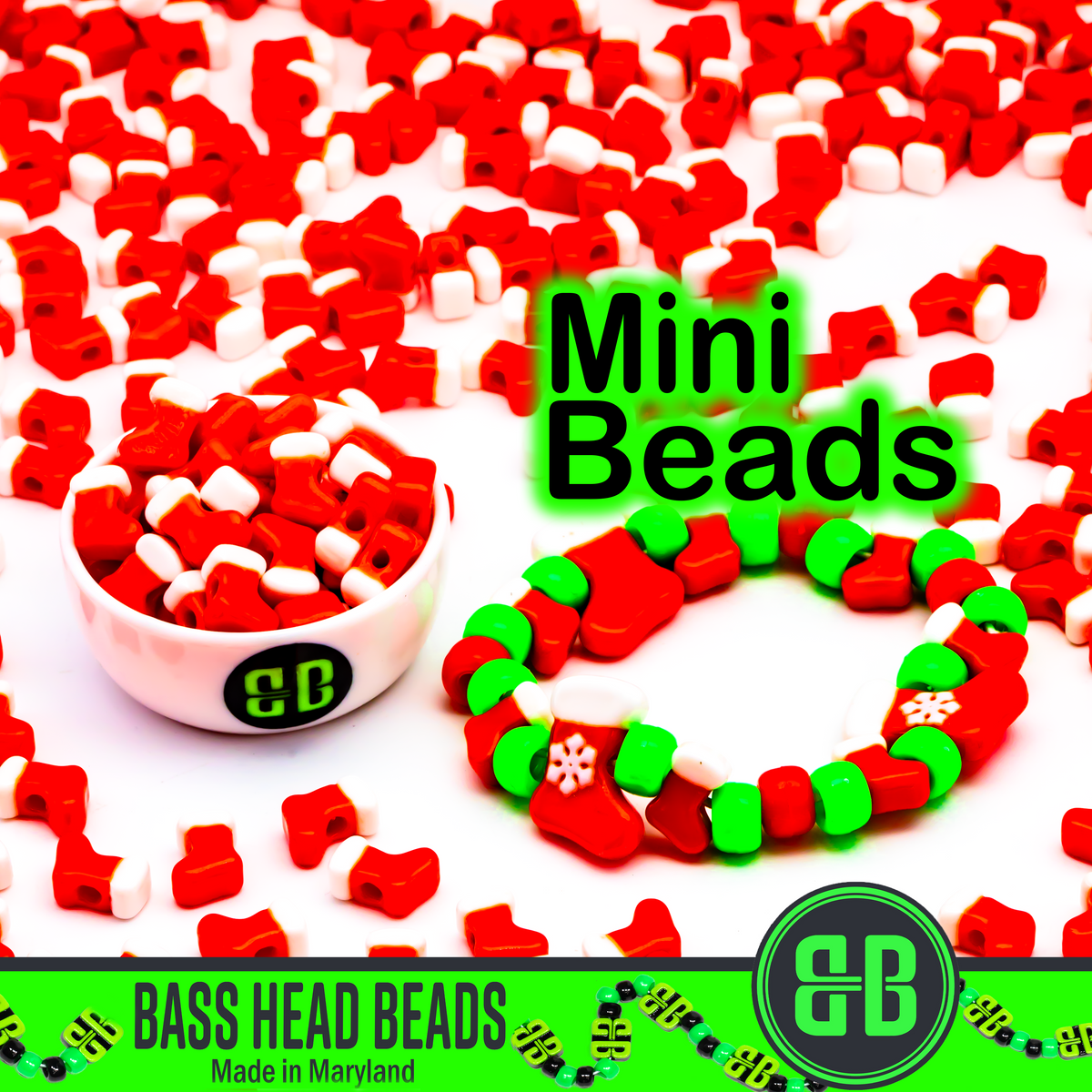 Mini Christmas Stocking Beads