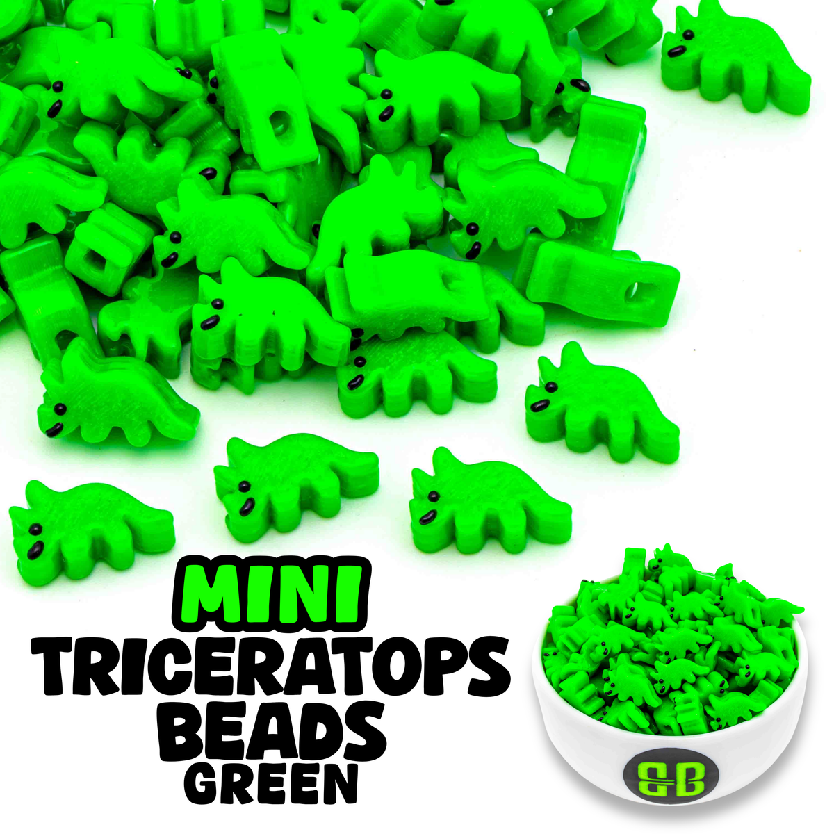 Mini Triceratops Beads