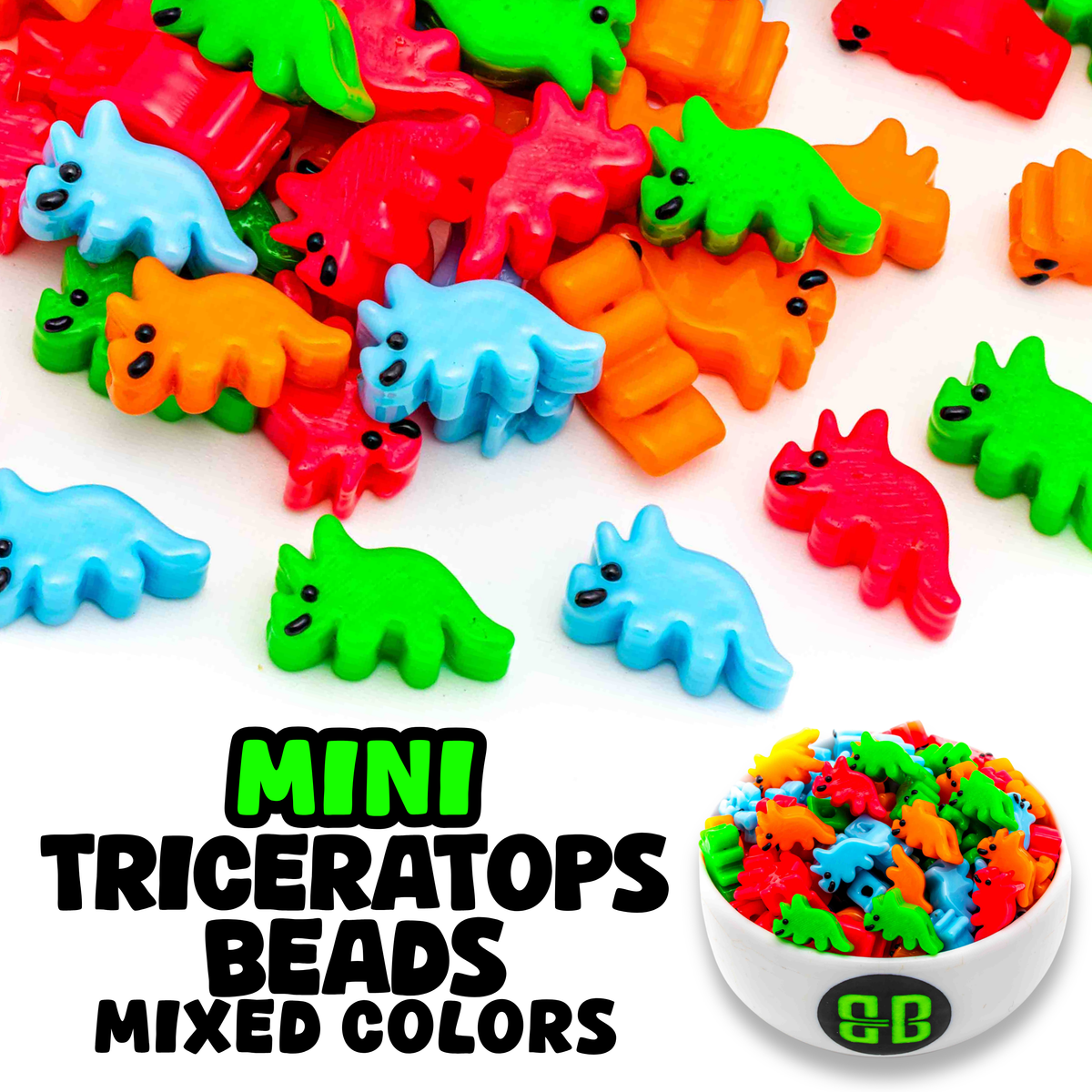 Mini Triceratops Beads