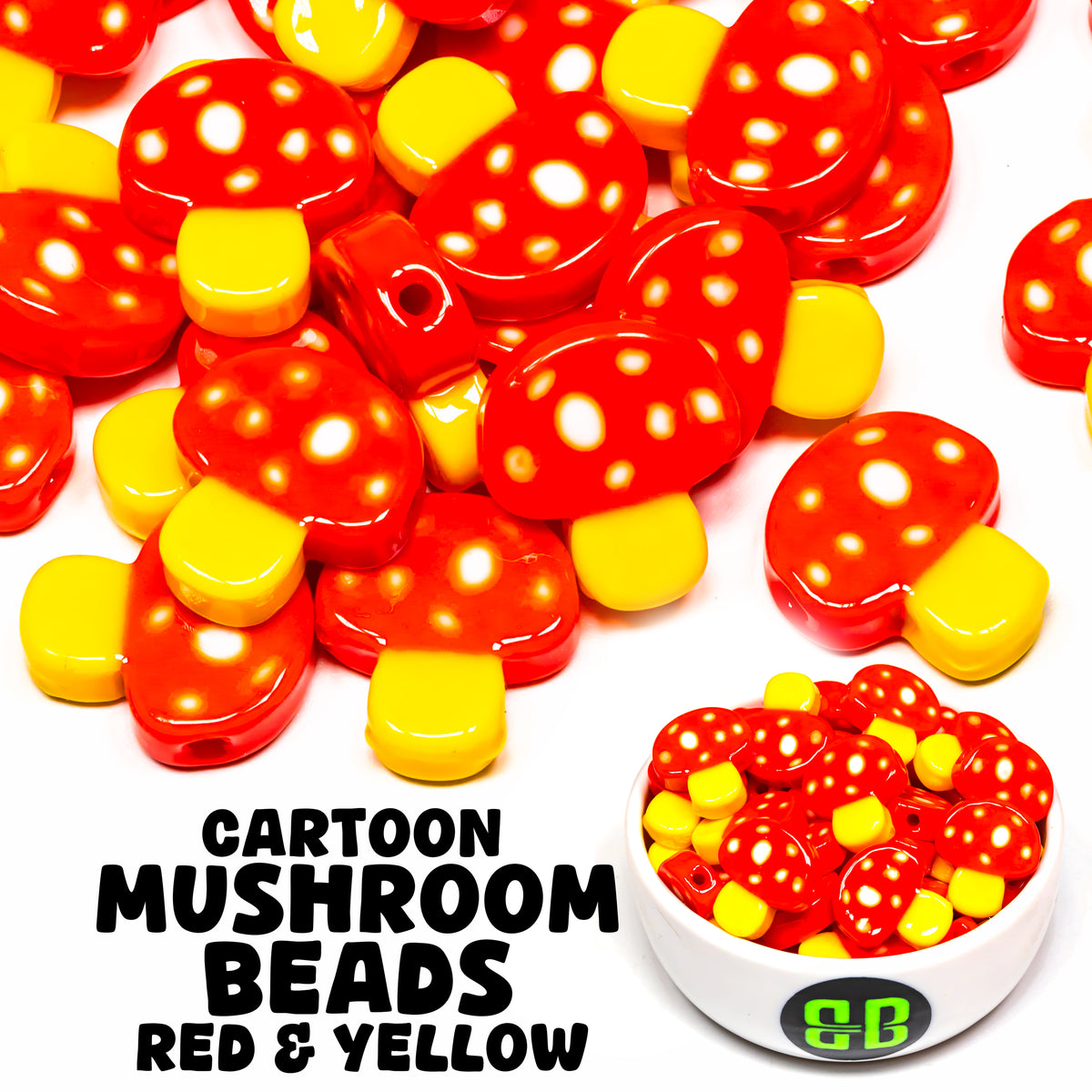 Cartoon Mushroom Beads