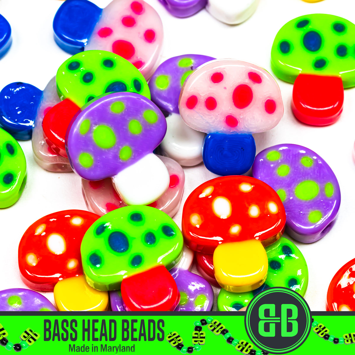 Cartoon Mushroom Beads