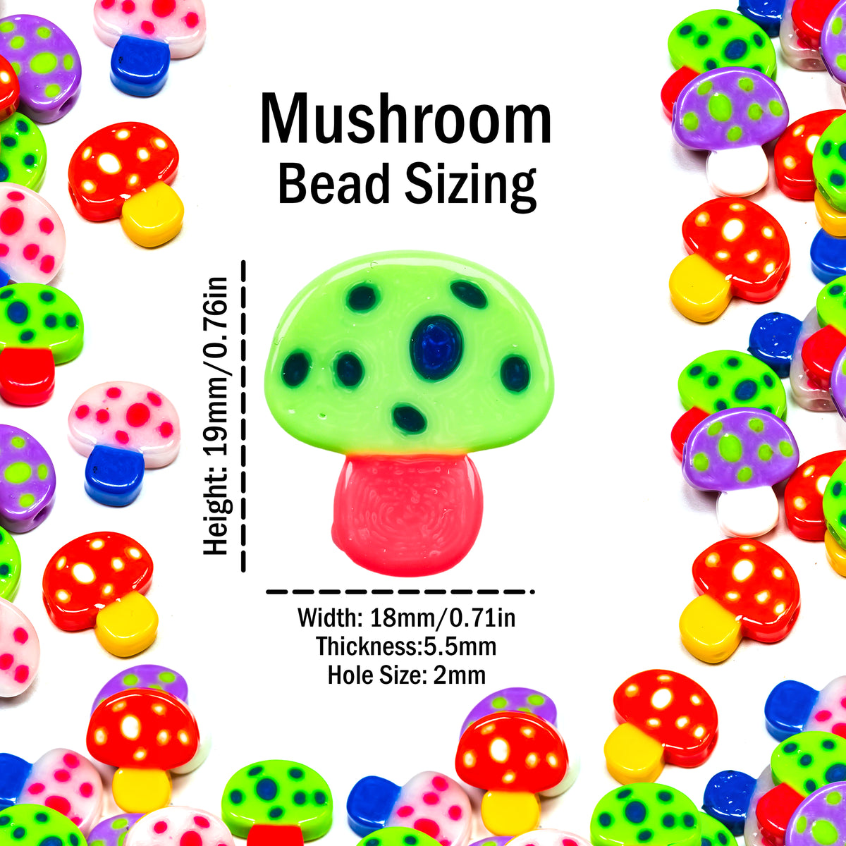 Cartoon Mushroom Beads
