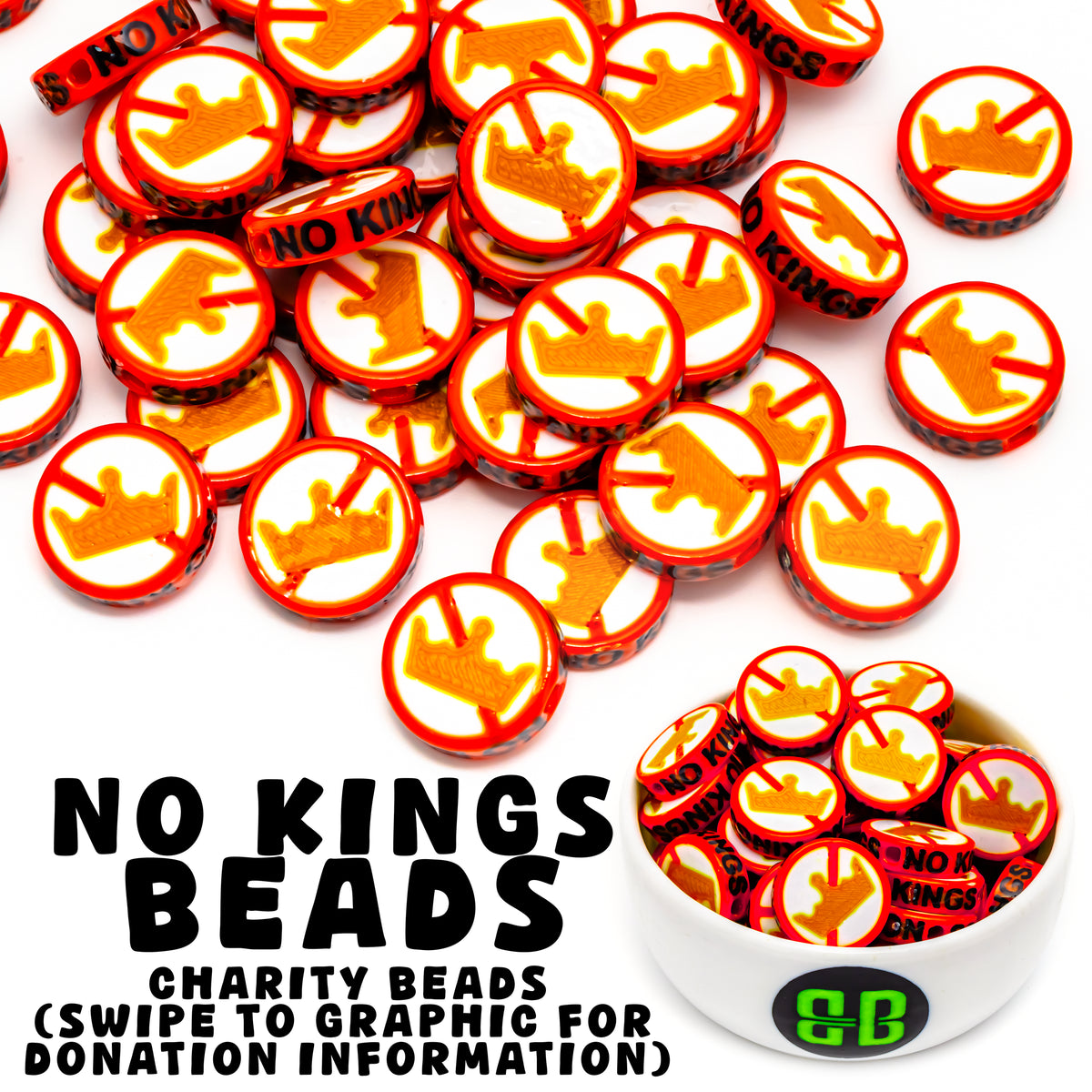 No Kings Charity Beads