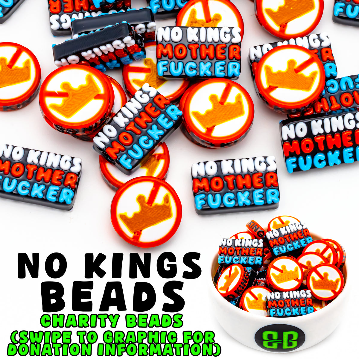 No Kings Charity Beads