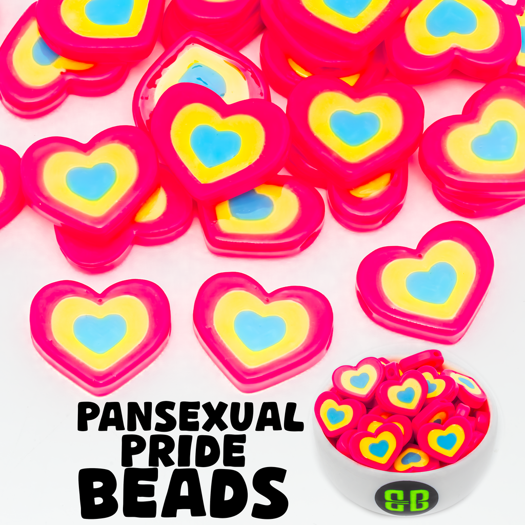 Pansexual Pride Heart Beads