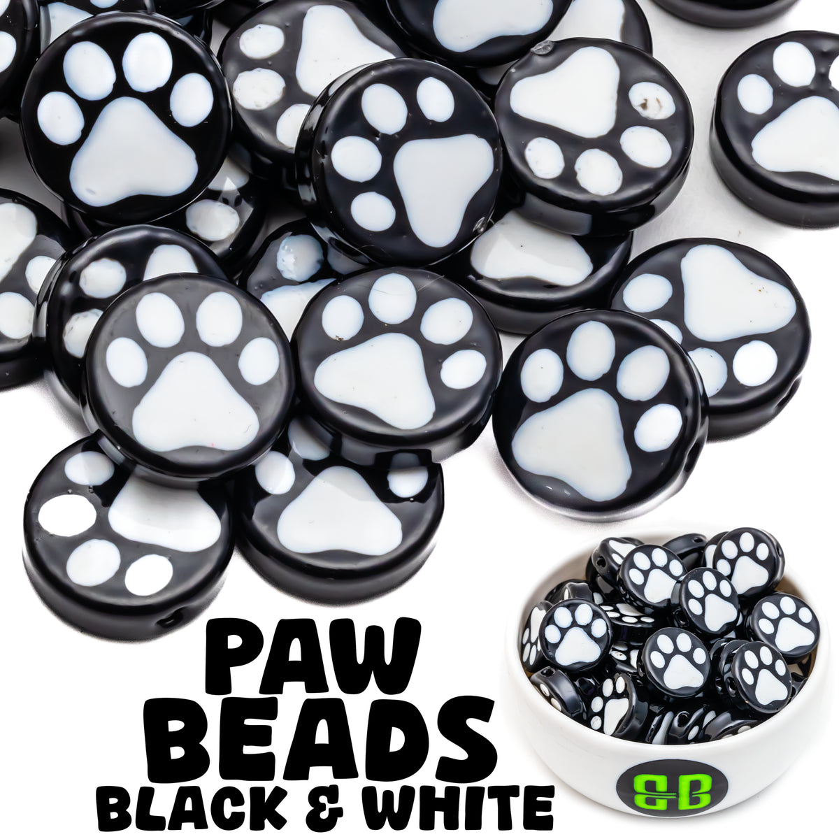 Paw Print Beads
